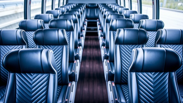 beaverton 54 passenger charter bus inside