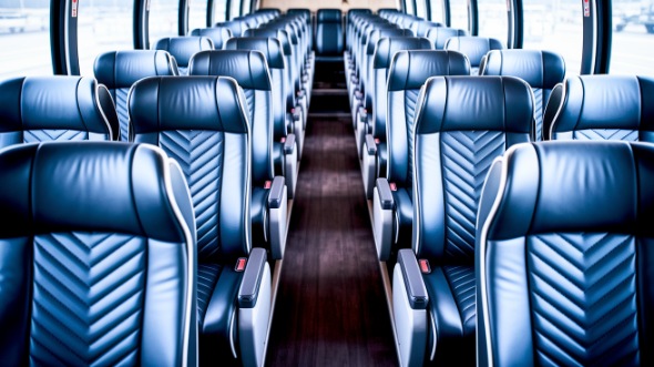 beaverton 55 passenger charter bus inside
